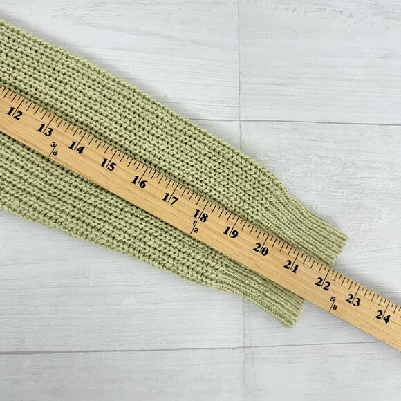 Madewell Textural-Knit Pullover Sweater Medium Pale Green Cropped Boxy Cotton - Picture 13 of 16